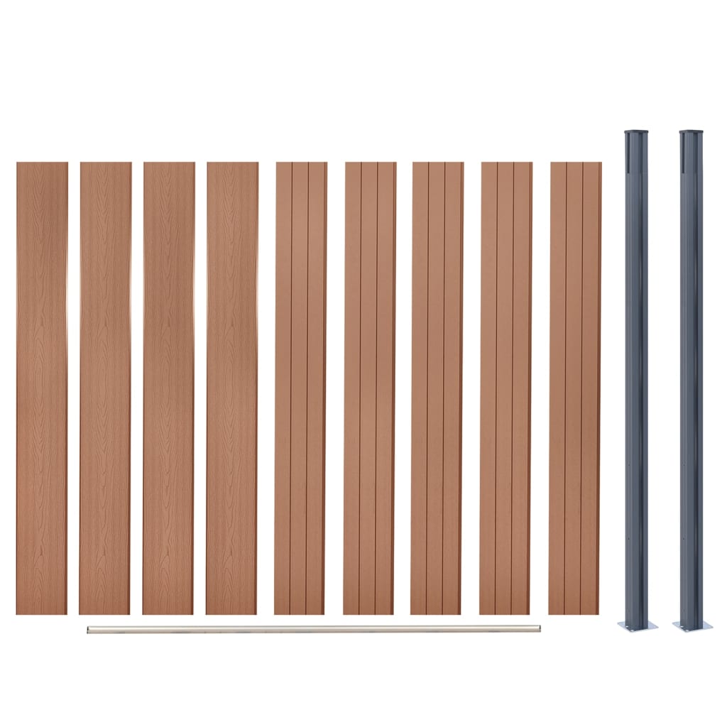 vidaXL Schuttingpaneelset 180x186 cm HKC bruin