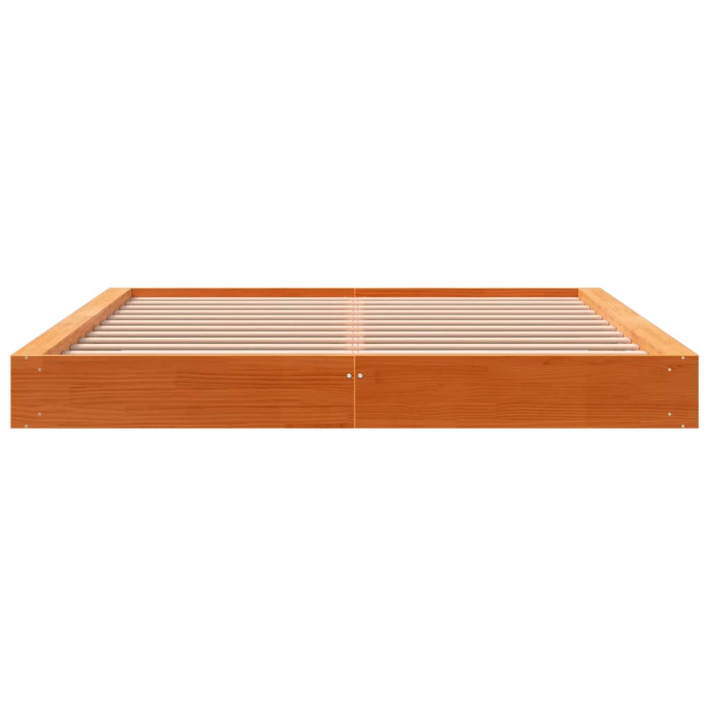vidaXL Cadre de lit sans matelas massif vert grenenhout wasbruin 200x200 cm