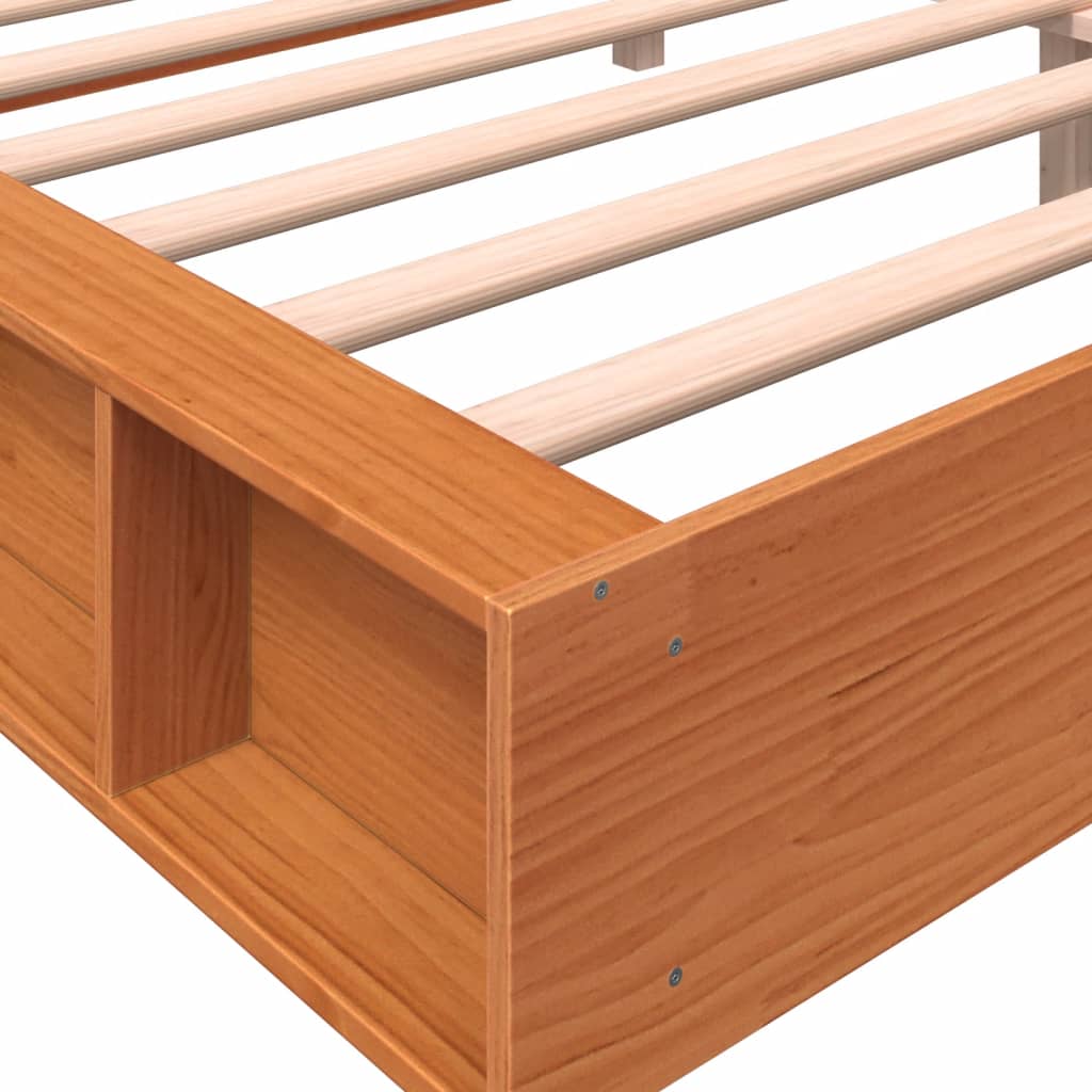 vidaXL Cadre de lit sans matelas massif vert grenenhout wasbruin 200x200 cm