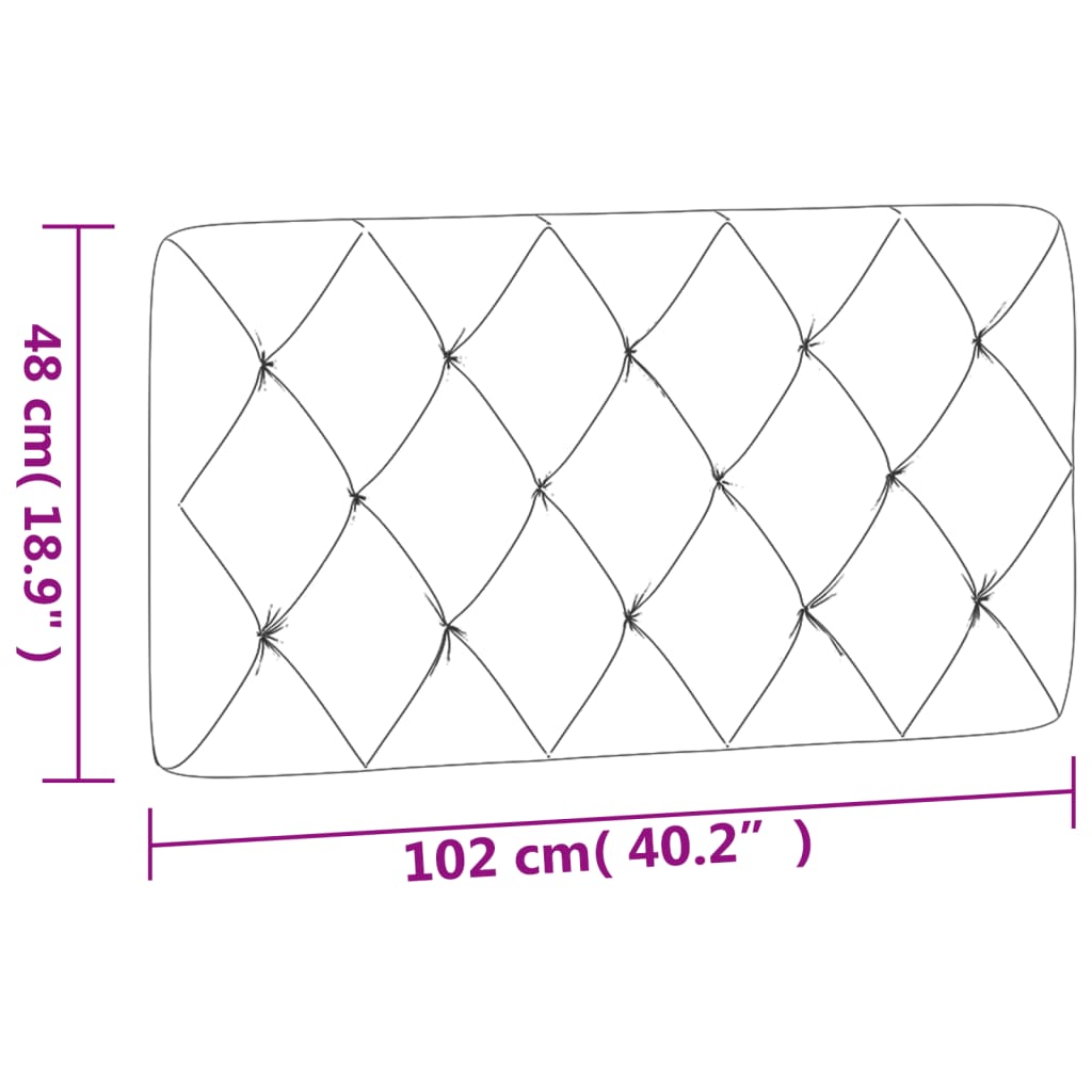 vidaXL Headboard Cushion Light Grey 100 cm Velvet