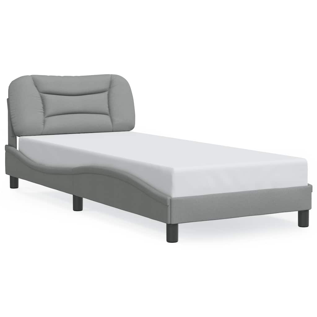 vidaXL Bedframe zonder matras "Hvar" 80x200 cm stof lichtgrijs