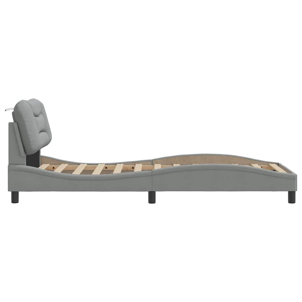 vidaXL Bedframe zonder matras "Hvar" 80x200 cm stof lichtgrijs