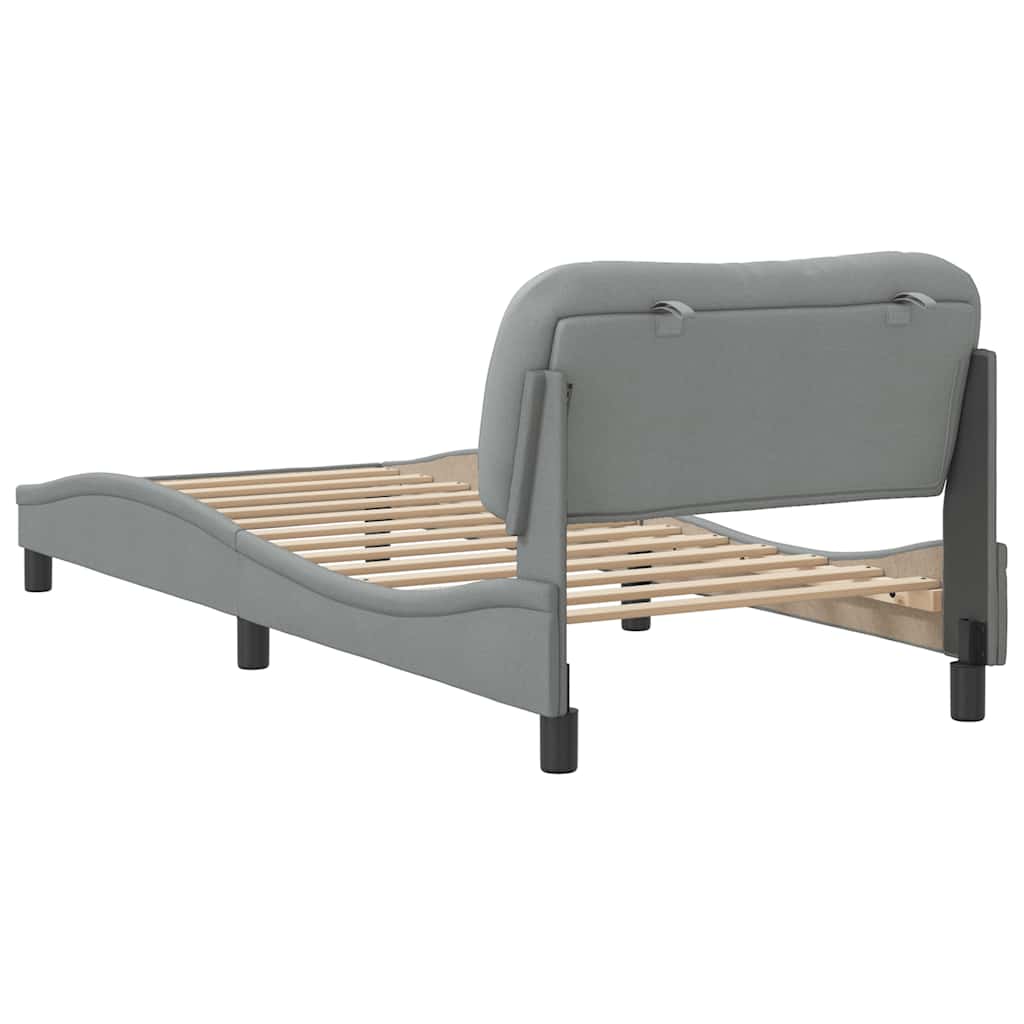 vidaXL Bedframe zonder matras "Hvar" 80x200 cm stof lichtgrijs