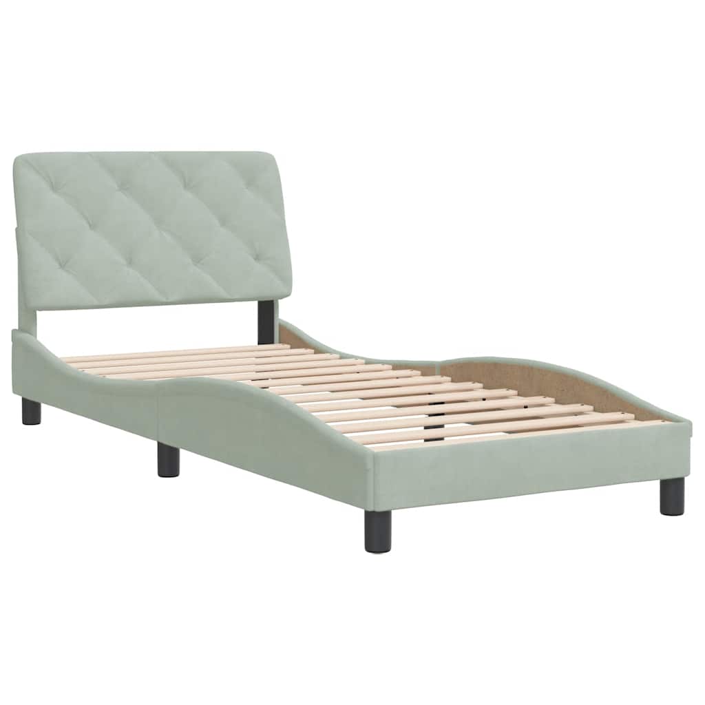 vidaXL Bed Frame without Mattress 80x200 cm Velvet Light Grey
