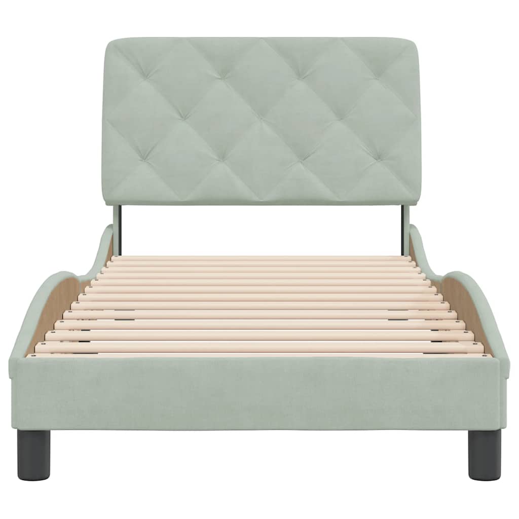 vidaXL Bed Frame without Mattress 80x200 cm Velvet Light Grey