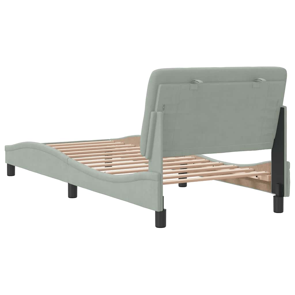 vidaXL Bed Frame without Mattress 80x200 cm Velvet Light Grey
