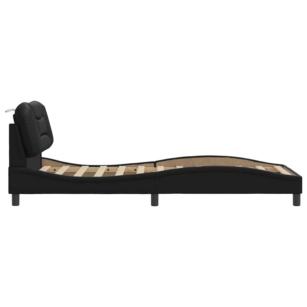 vidaXL Cadre de lit avec matelas "Hvar" noir d'art 80x200 cm