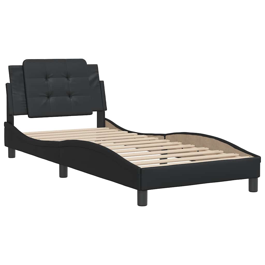 vidaXL Bedframe zonder matras "Zadar" kunstleer zwart 80x200 cm