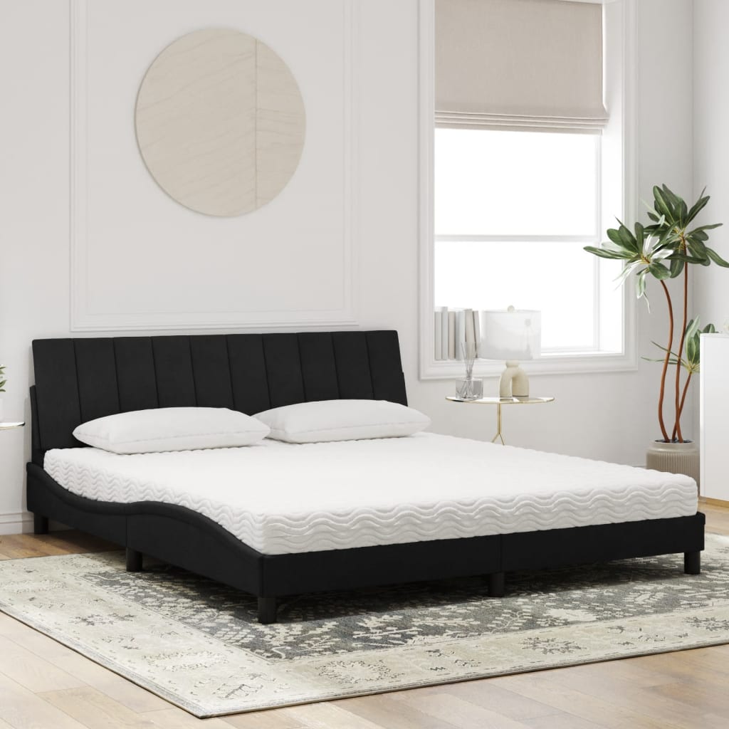 vidaXL Bed met matras "Hanko" fluweel lichtgrijs 80x200 cm