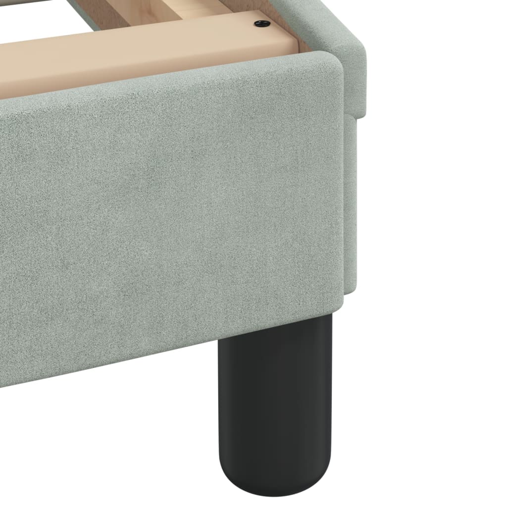 vidaXL Bedframe met LED zonder matras "Hanko" fluweel lichtgrijs 80x200 cm