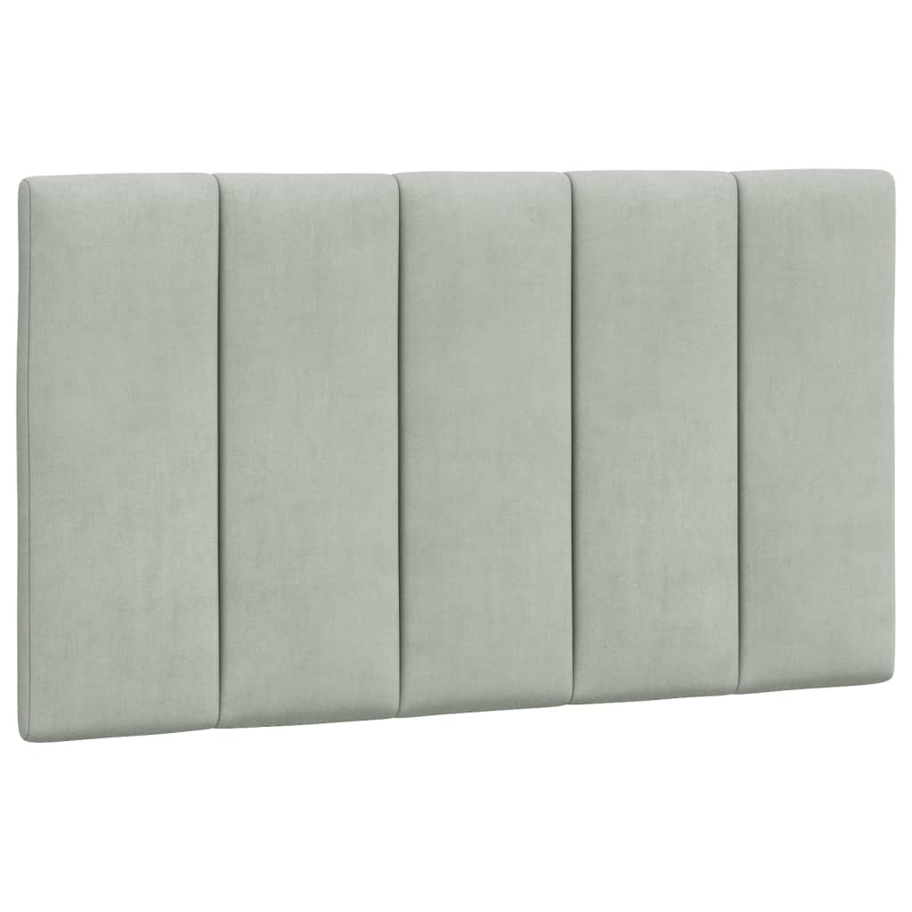 vidaXL Bedframe met LED zonder matras "Hanko" fluweel lichtgrijs 80x200 cm
