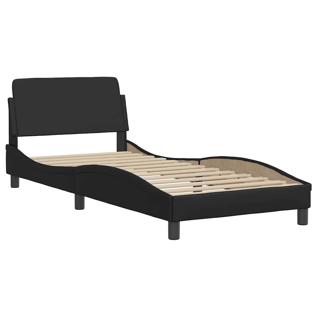 vidaXL Bedframe met LED zonder matras "Hvar" zwart 80x200 cm
