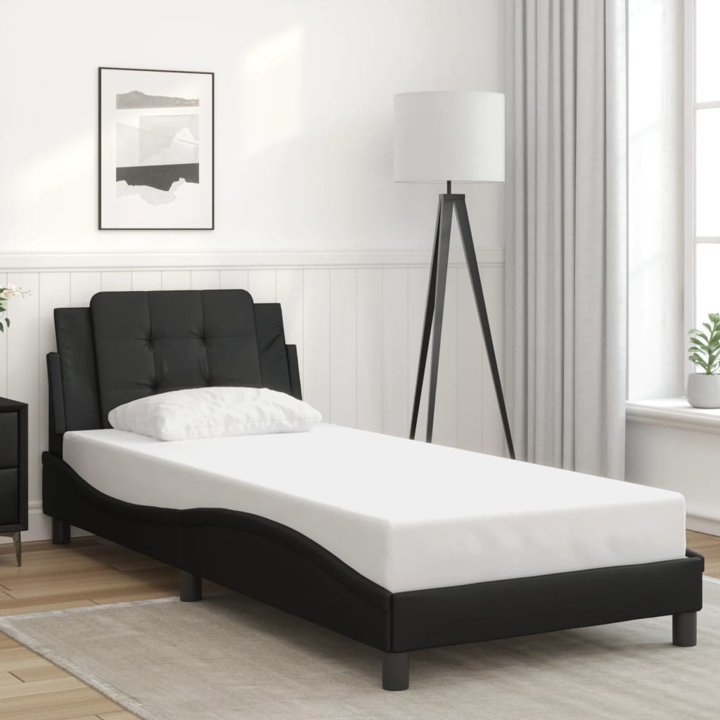 vidaXL Bedframe met LED zonder matras "Zadar" zwart 80x200 cm