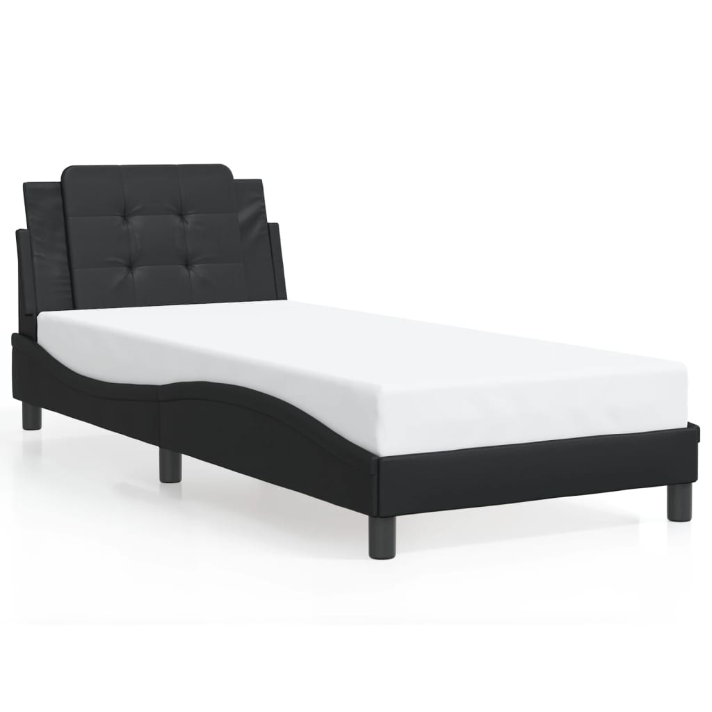 vidaXL Bedframe met LED zonder matras "Zadar" zwart 80x200 cm