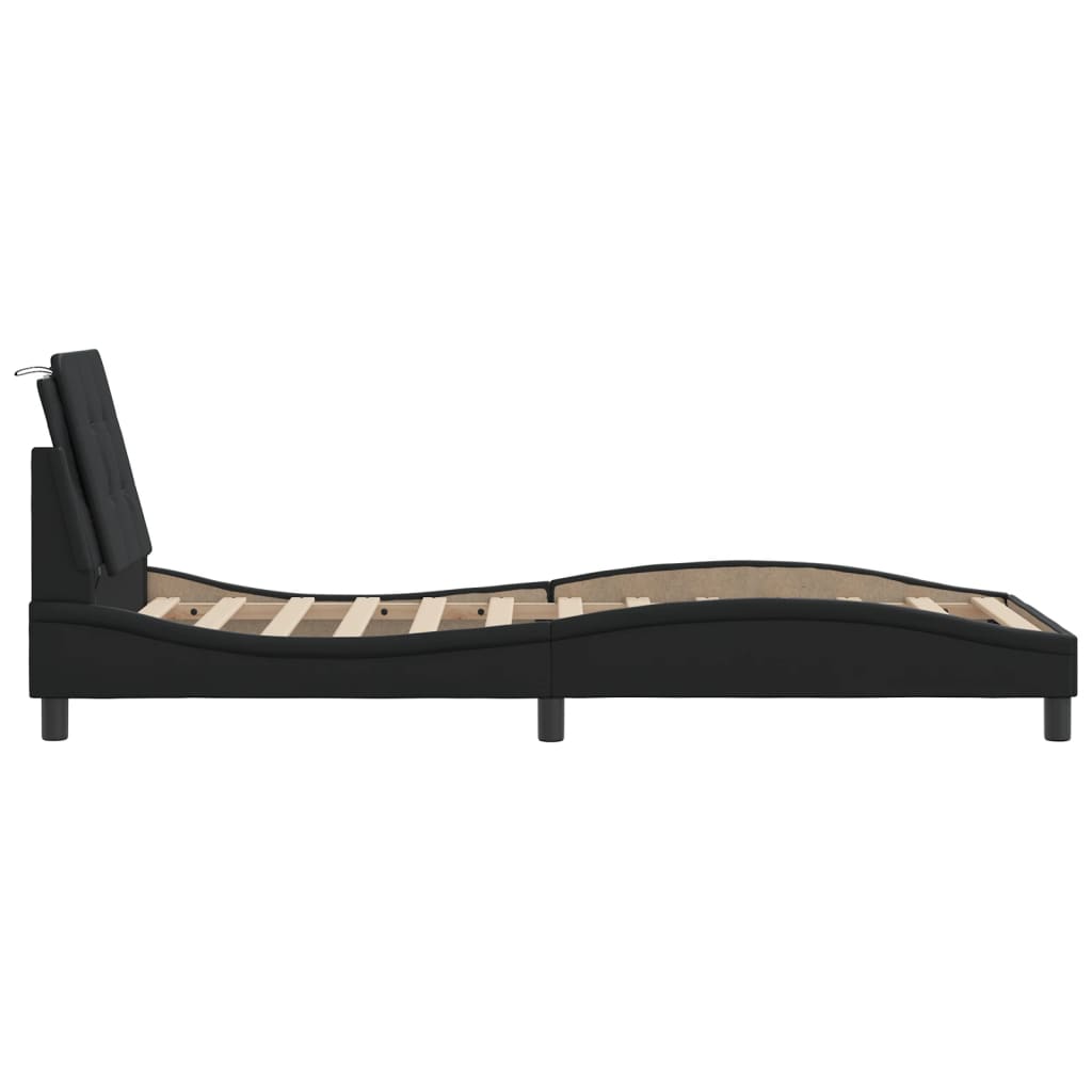 vidaXL Bedframe met LED zonder matras "Zadar" zwart 80x200 cm