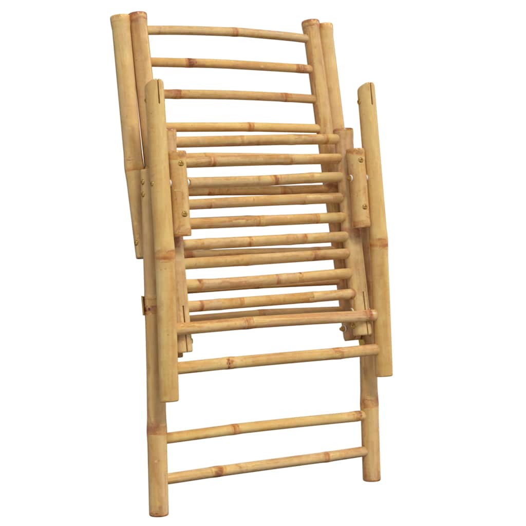 vidaXL Tuinstoelen 4 st inklapbaar met kussens bamboe crèmewit