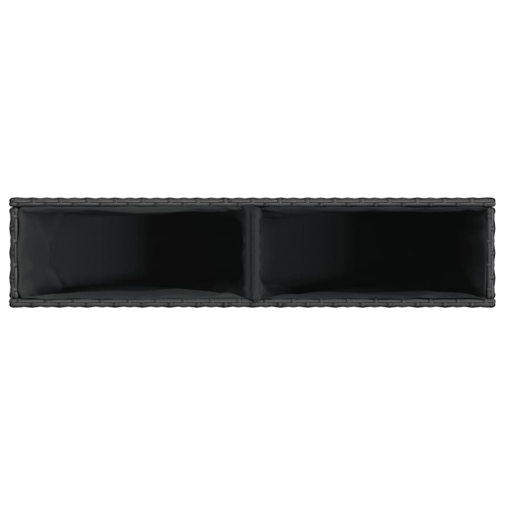 vidaXL Plantenbakken met 2 potten 2 st 90x20x40 cm poly rattan zwart