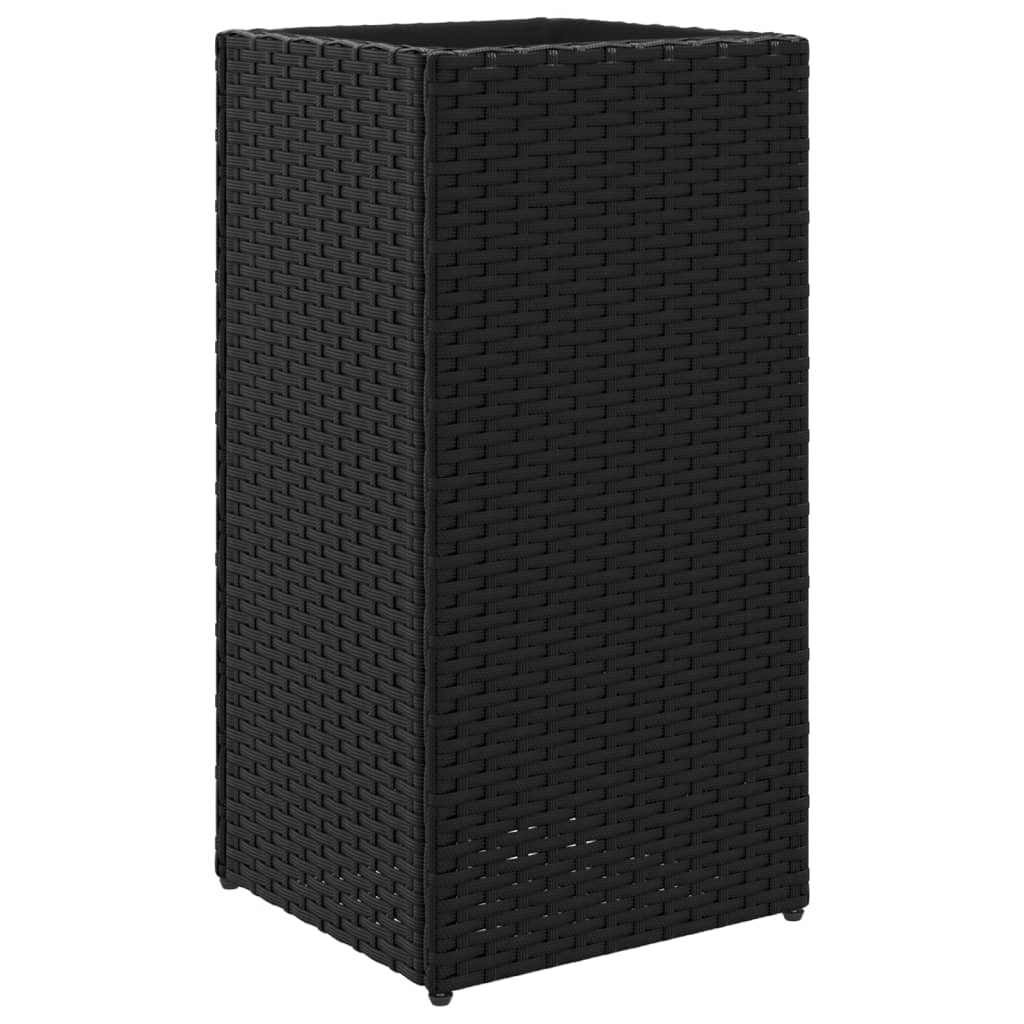 vidaXL Plantenbakken 2 st 30x30x60 cm poly rattan zwart