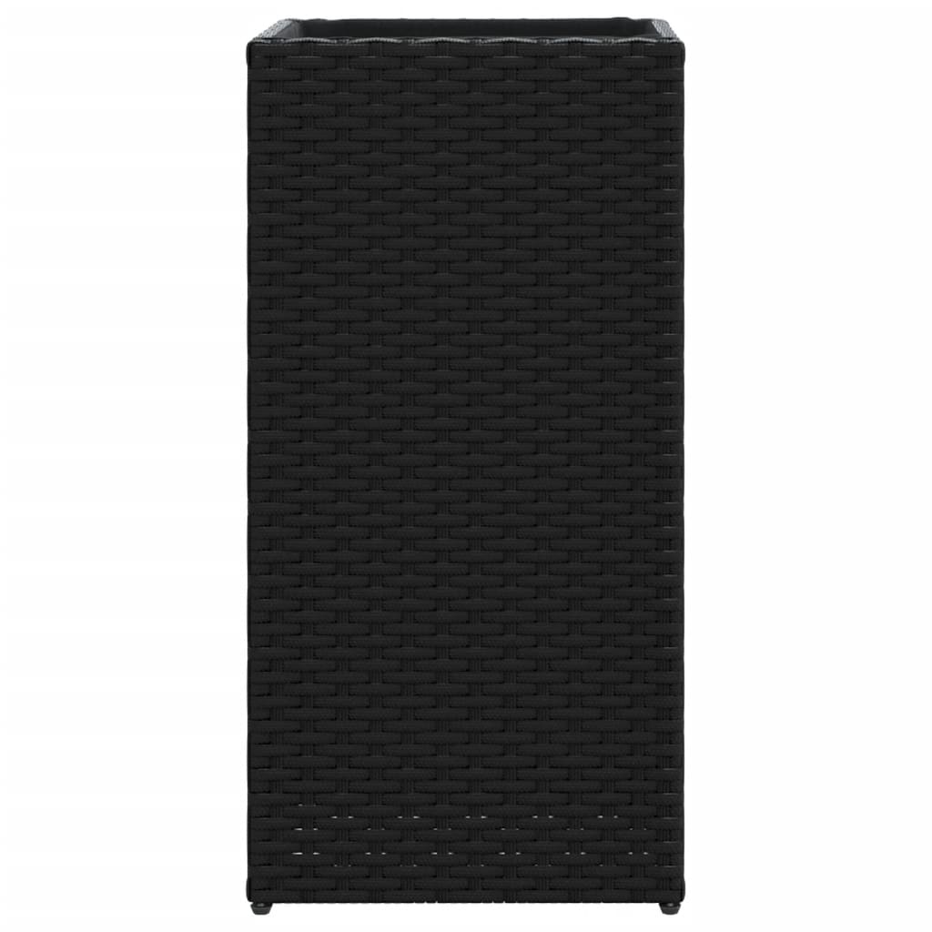 vidaXL Plantenbakken 2 st 30x30x60 cm poly rattan zwart