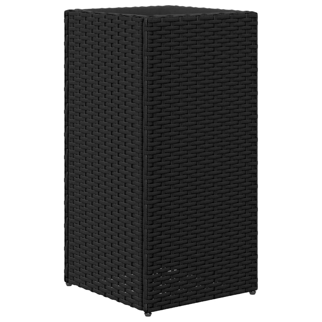 vidaXL Plantenbakken 2 st 30x30x60 cm poly rattan zwart