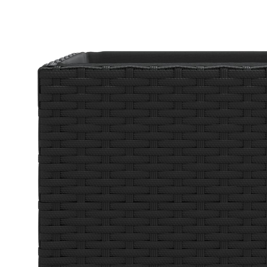 vidaXL Plantenbakken 2 st 30x30x60 cm poly rattan zwart