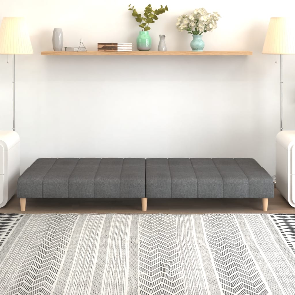 vidaXL 2-Seater Sofa Bed Fabric Light Grey