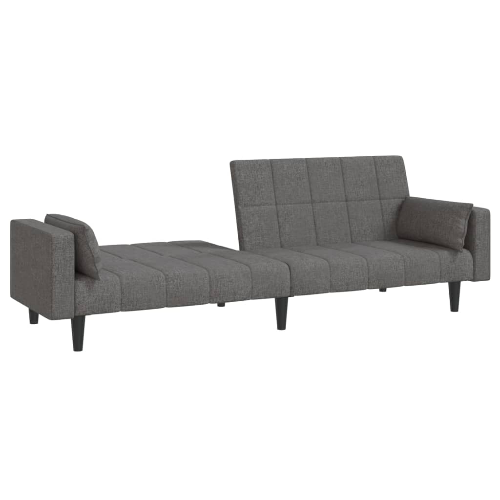 vidaXL 2-Seater Sofa Bed with 2 Pillows Fabric Light Grey