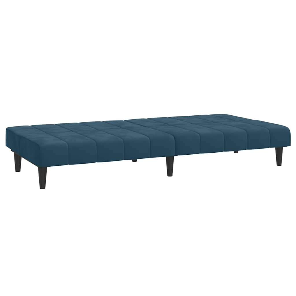 vidaXL Slaapbank 2-zits fluweel blauw