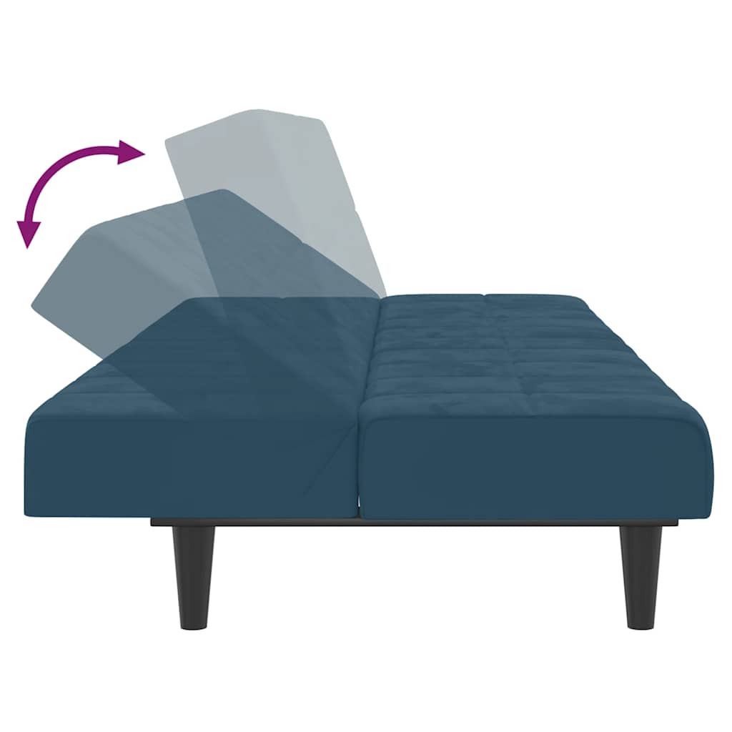 vidaXL Slaapbank 2-zits fluweel blauw