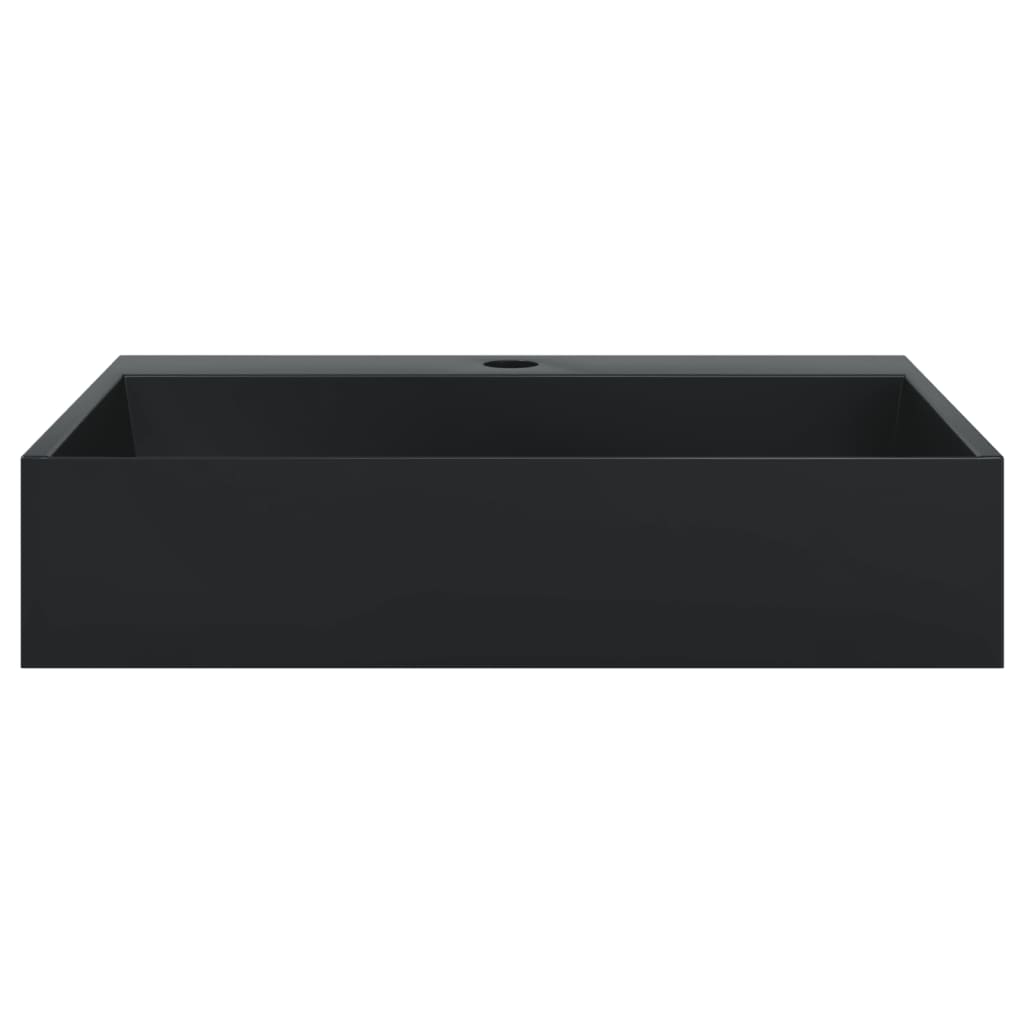 vidaXL Wastafel 50x38x11 cm gegoten mineraal/marmer matzwart