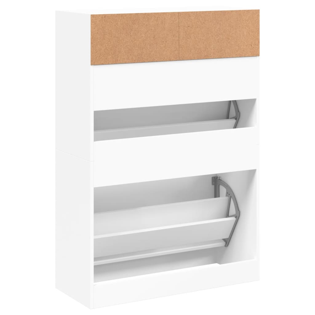vidaXL Schoenenkast met 2 klaplades 80x34x116 cm wit