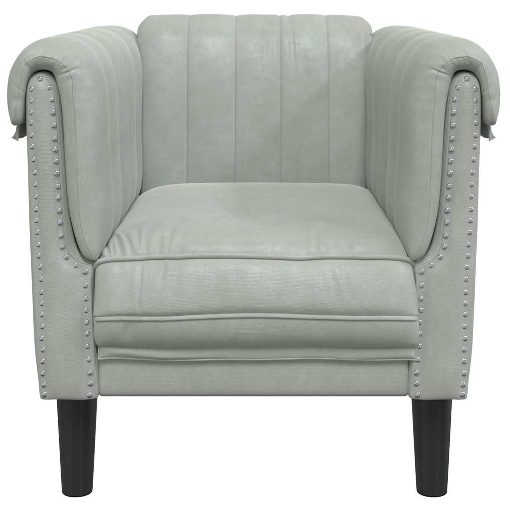 vidaXL Armchair velvet light grey