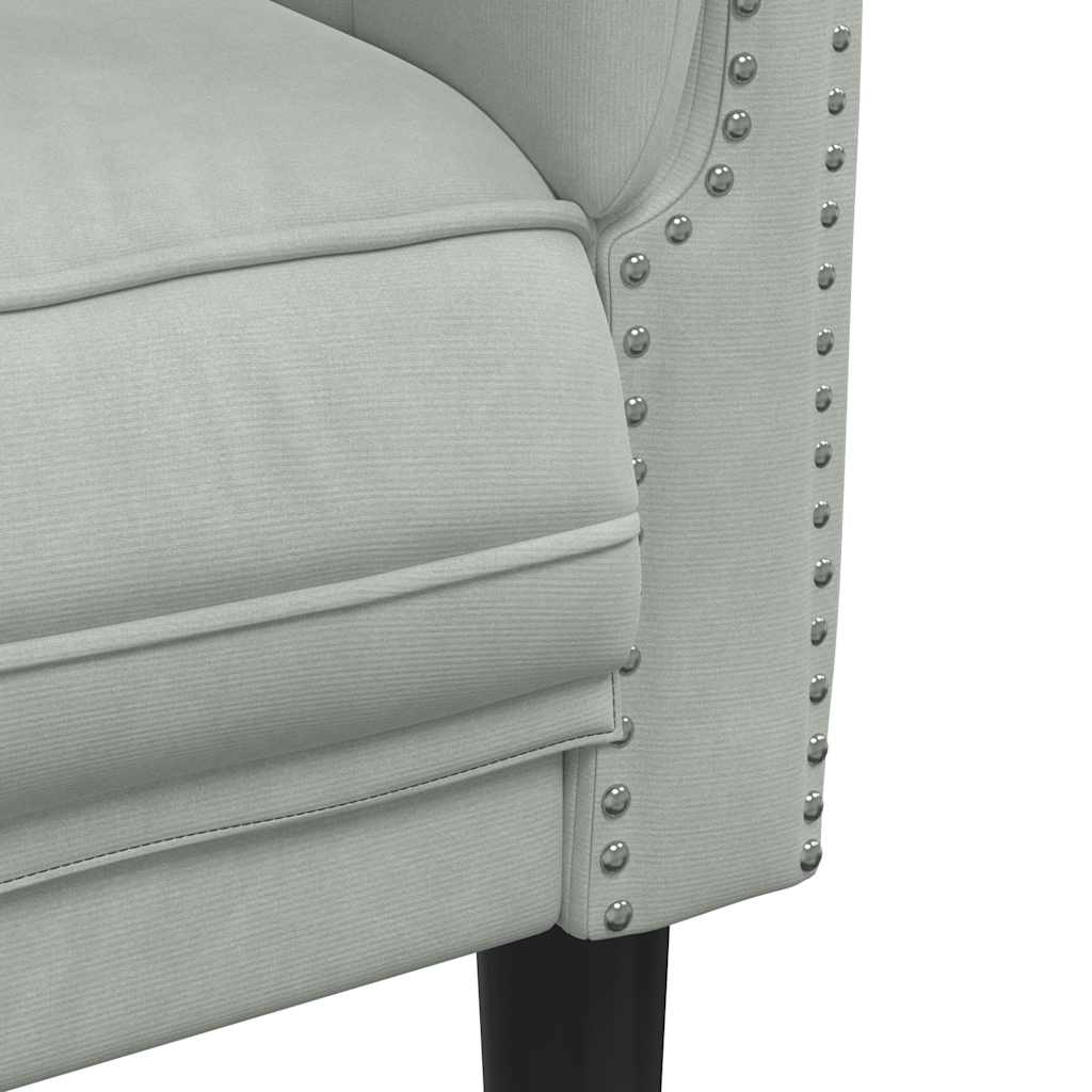 vidaXL Armchair velvet light grey