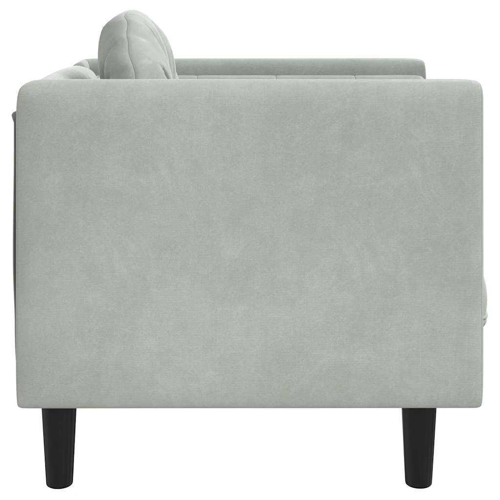vidaXL Fauteuil met kussen fluweel lichtgrijs