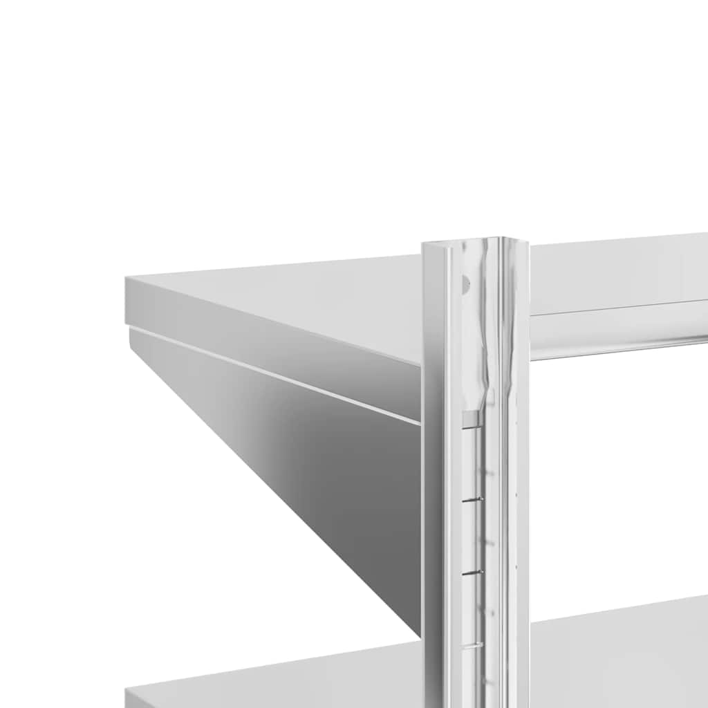 vidaXL Wandschap 2-laags 100x40x60 cm roestvrijstaal zilverkleurig