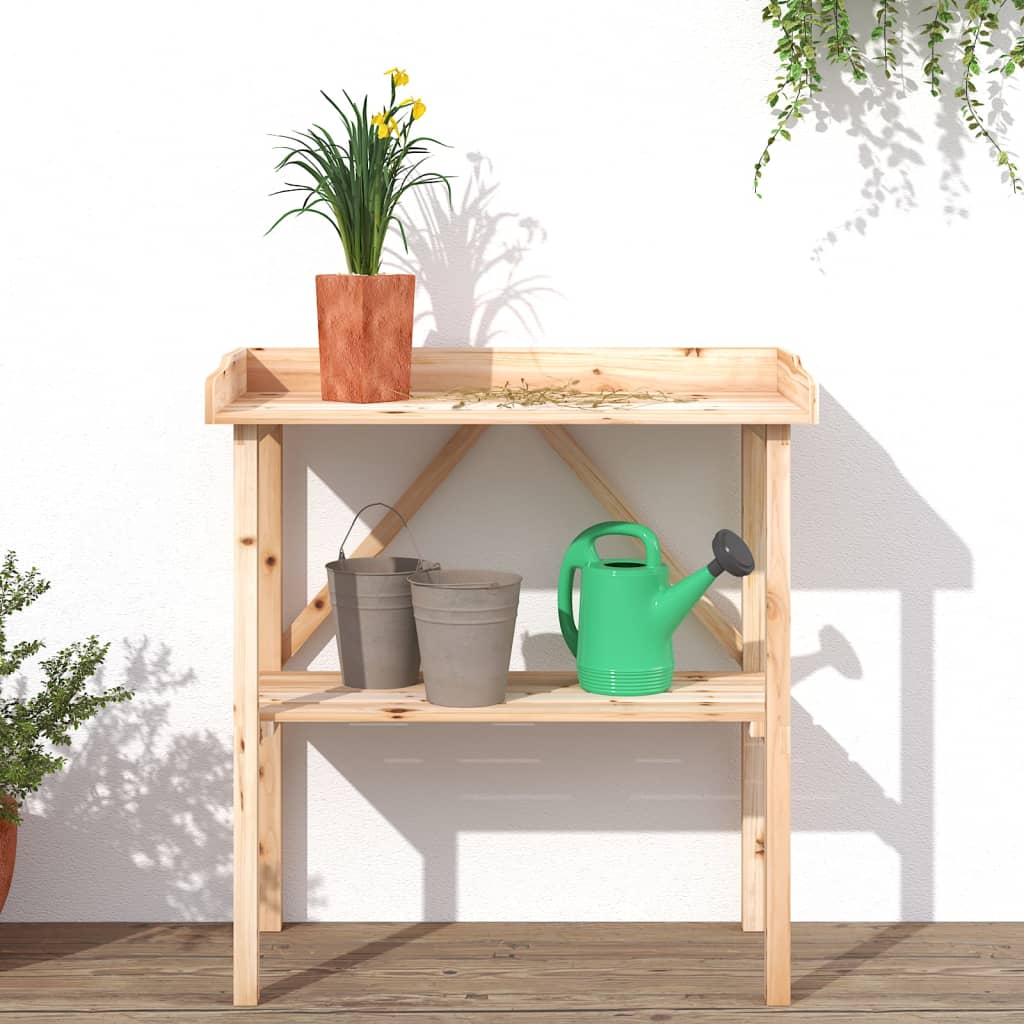 vidaXL Plantentafel met schap 78x38x82,5 cm massief vurenhout