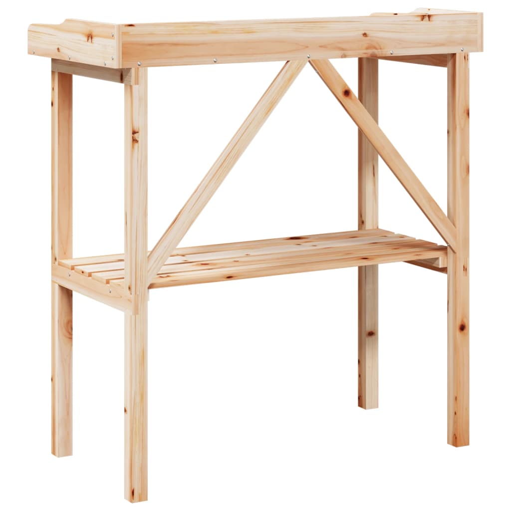 vidaXL Plantentafel met schap 78x38x82,5 cm massief vurenhout