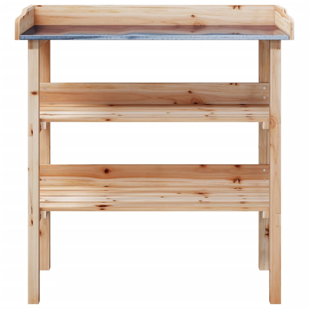 vidaXL Plantentafel met schappen 78x38x82,5 cm massief vurenhout