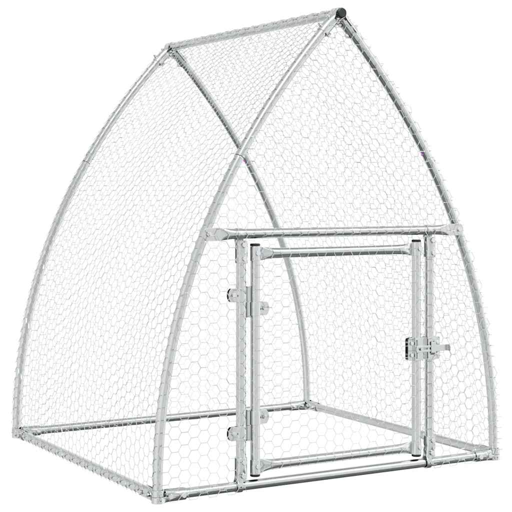 vidaXL Chicken Coop 100x105x120 cm Galvanized Steel Silver