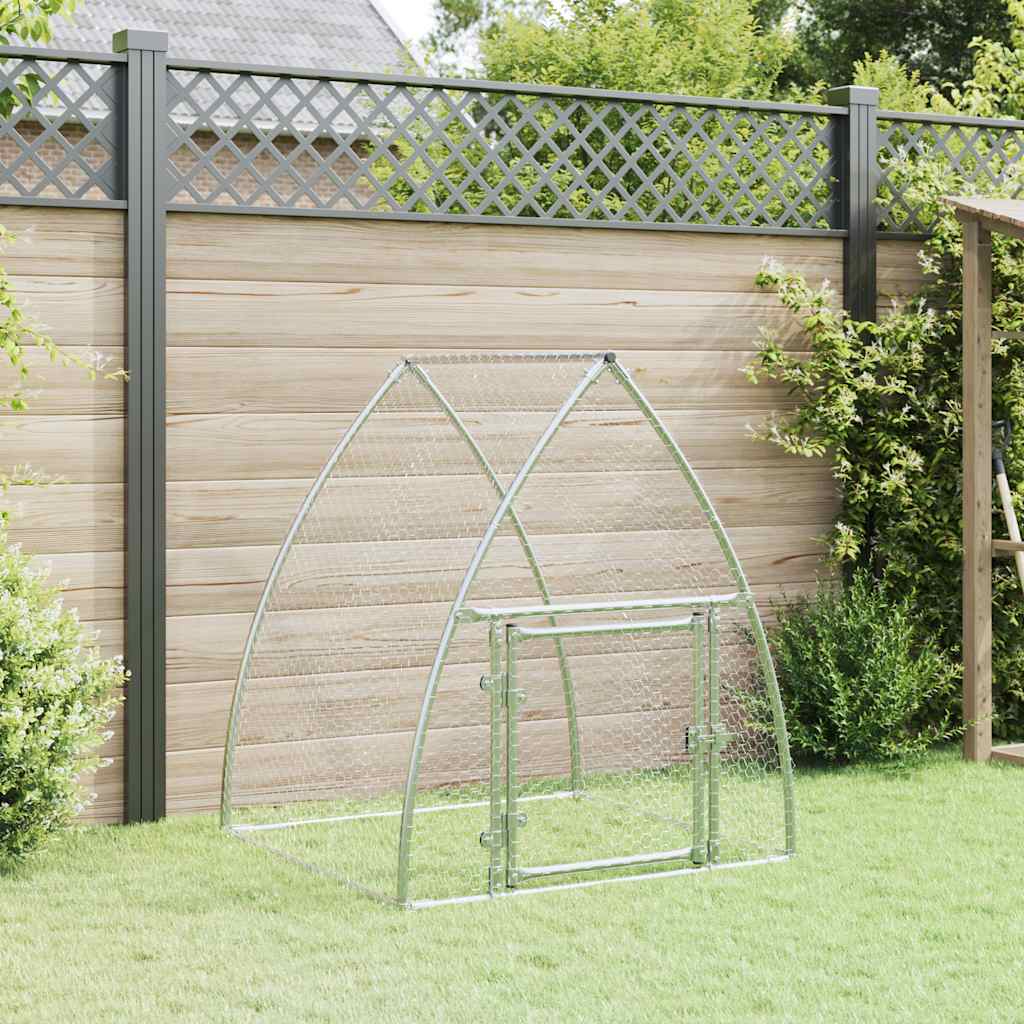 vidaXL Chicken Coop 100x105x120 cm Galvanized Steel Silver
