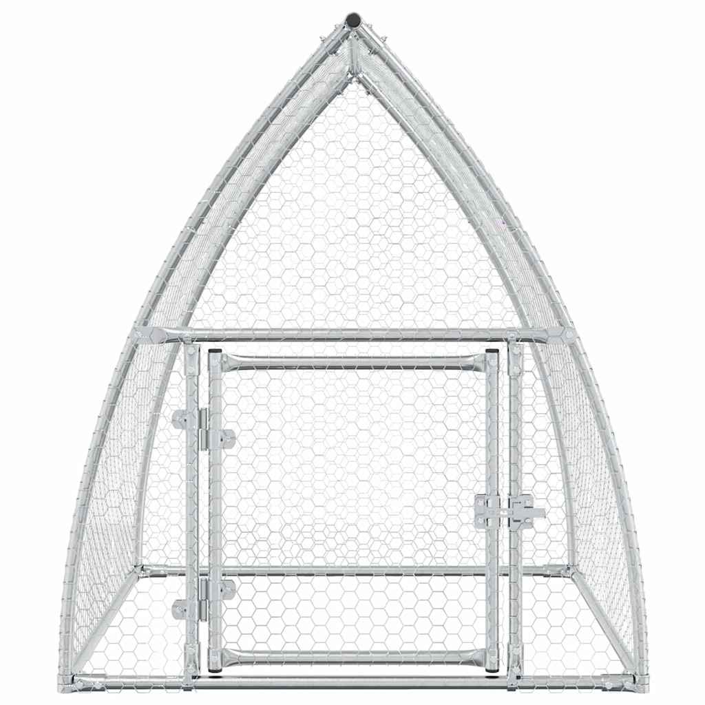 vidaXL Chicken Coop 100x105x120 cm Galvanized Steel Silver