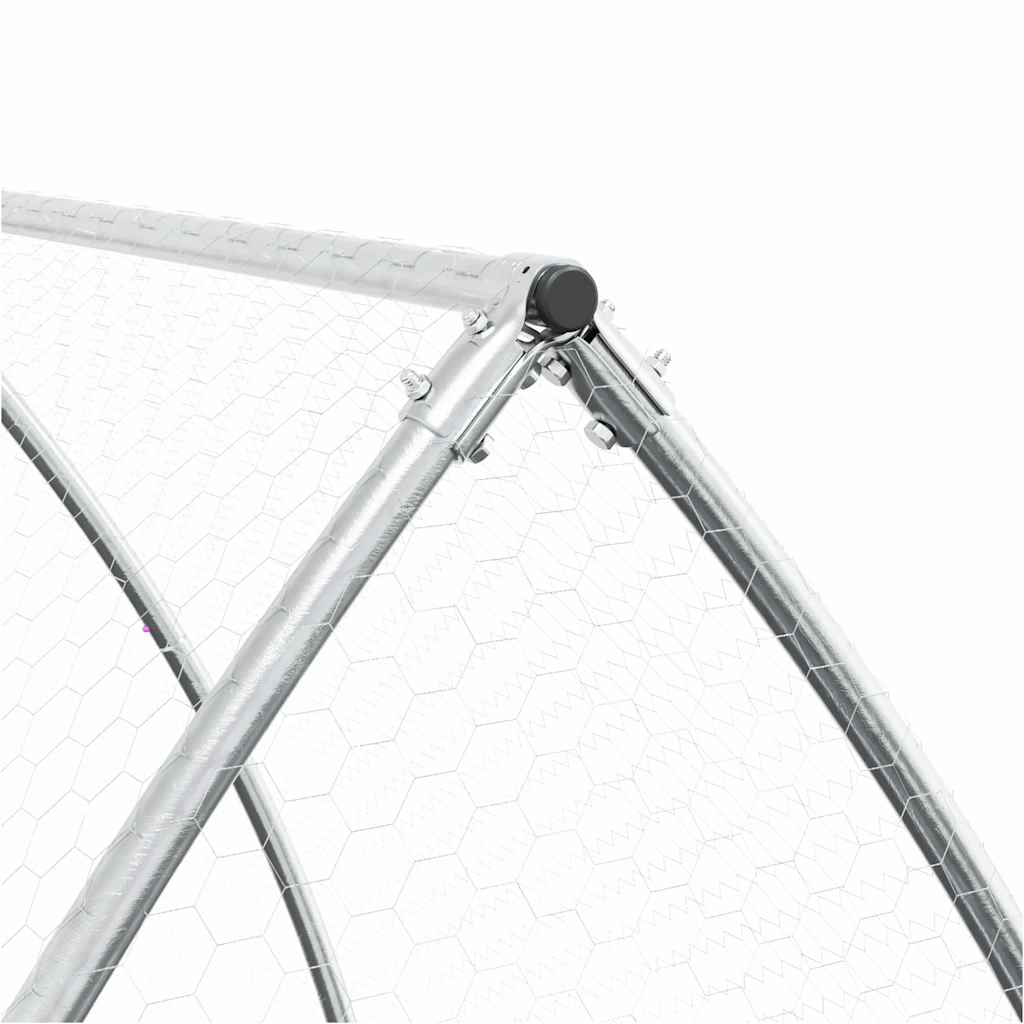 vidaXL Chicken Coop 100x105x120 cm Galvanized Steel Silver