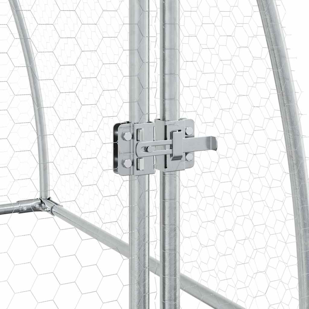 vidaXL Chicken Coop 100x105x120 cm Galvanized Steel Silver