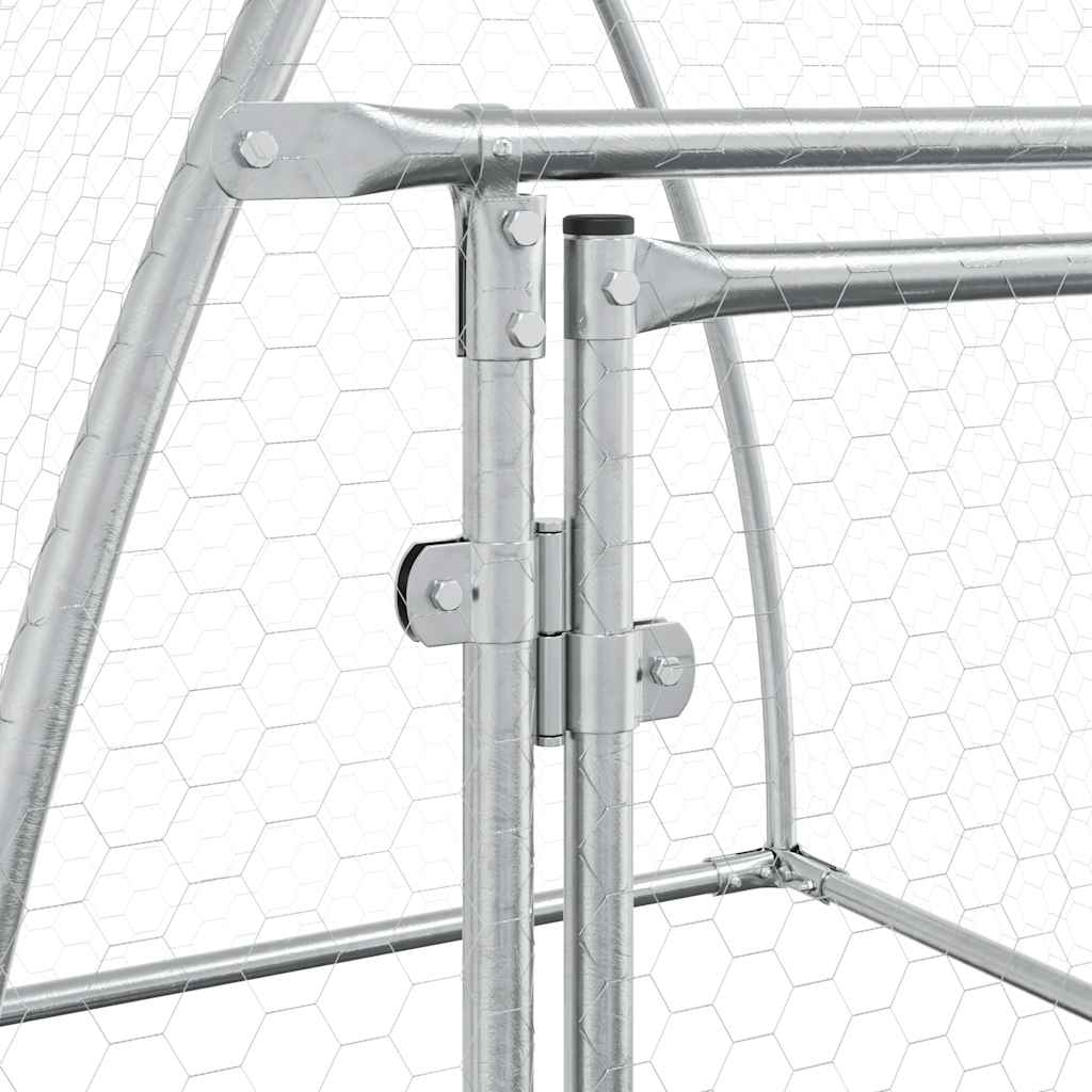 vidaXL Chicken Coop 100x105x120 cm Galvanized Steel Silver