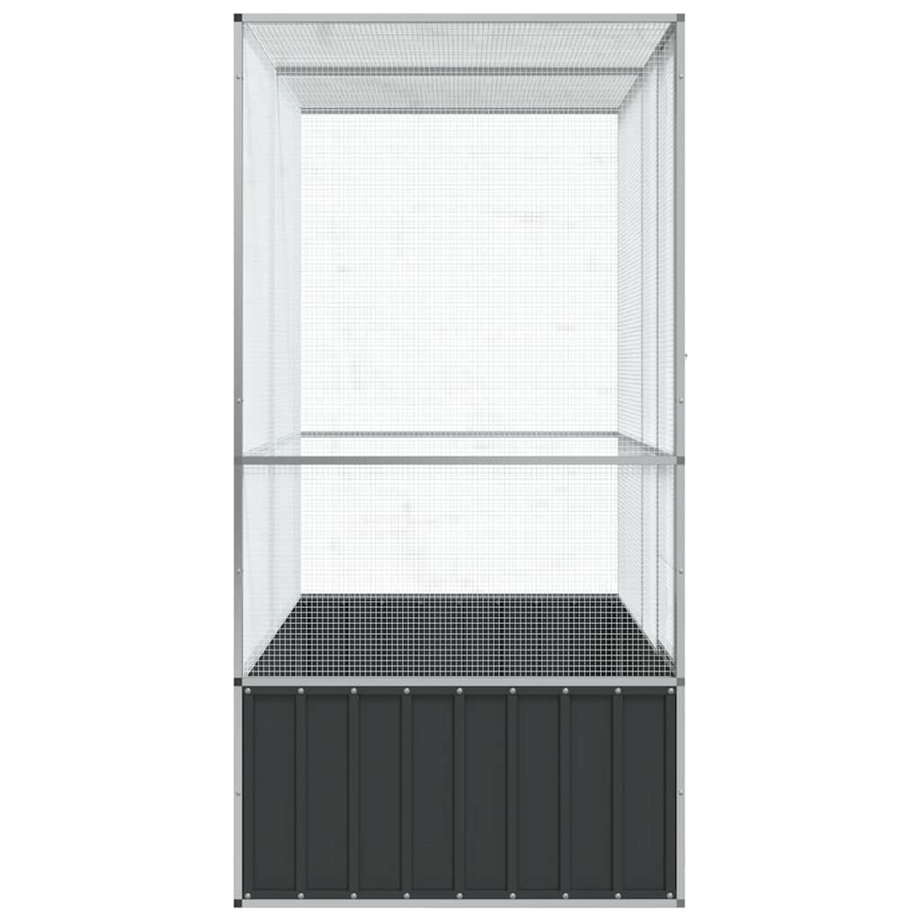 vidaXL Volière 210,5x107x212 m staal zilverkleurig