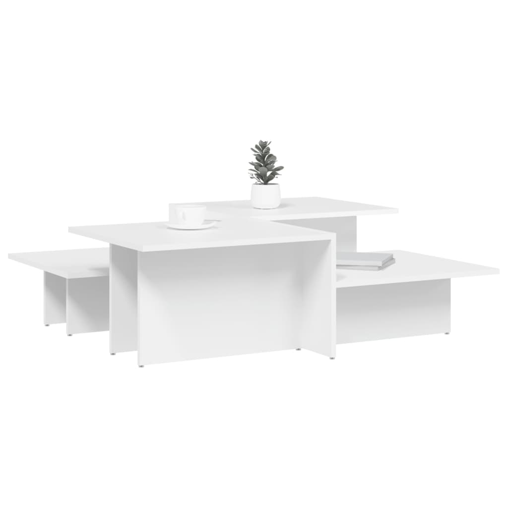 vidaXL Salontafels 2 st bewerkt hout wit