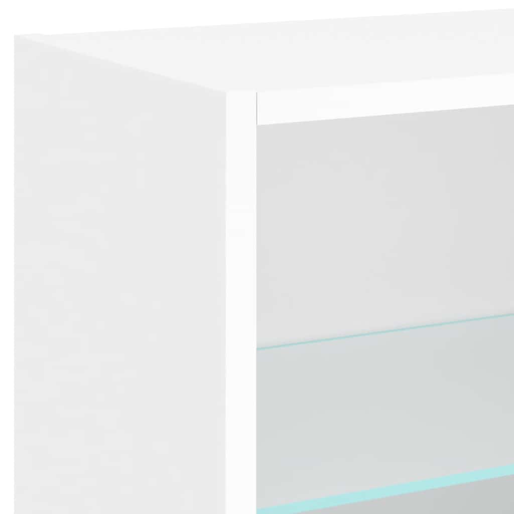 vidaXL 5-delige Tv-wandmeubelset met LED-verlichting bewerkt hout wit