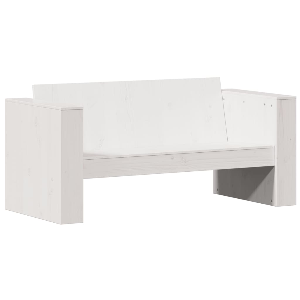 vidaXL 2-delige Loungeset massief grenenhout wit