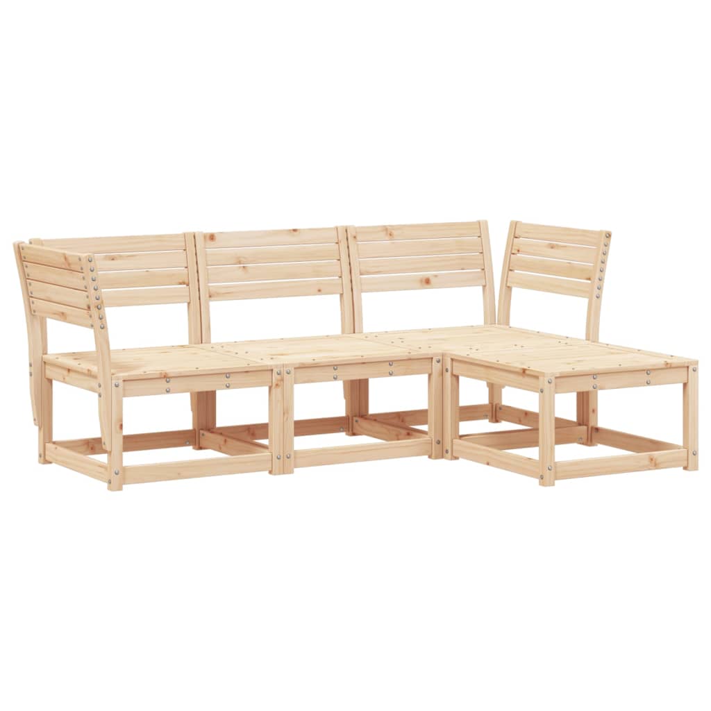vidaXL 4-delige Loungeset massief grenenhout