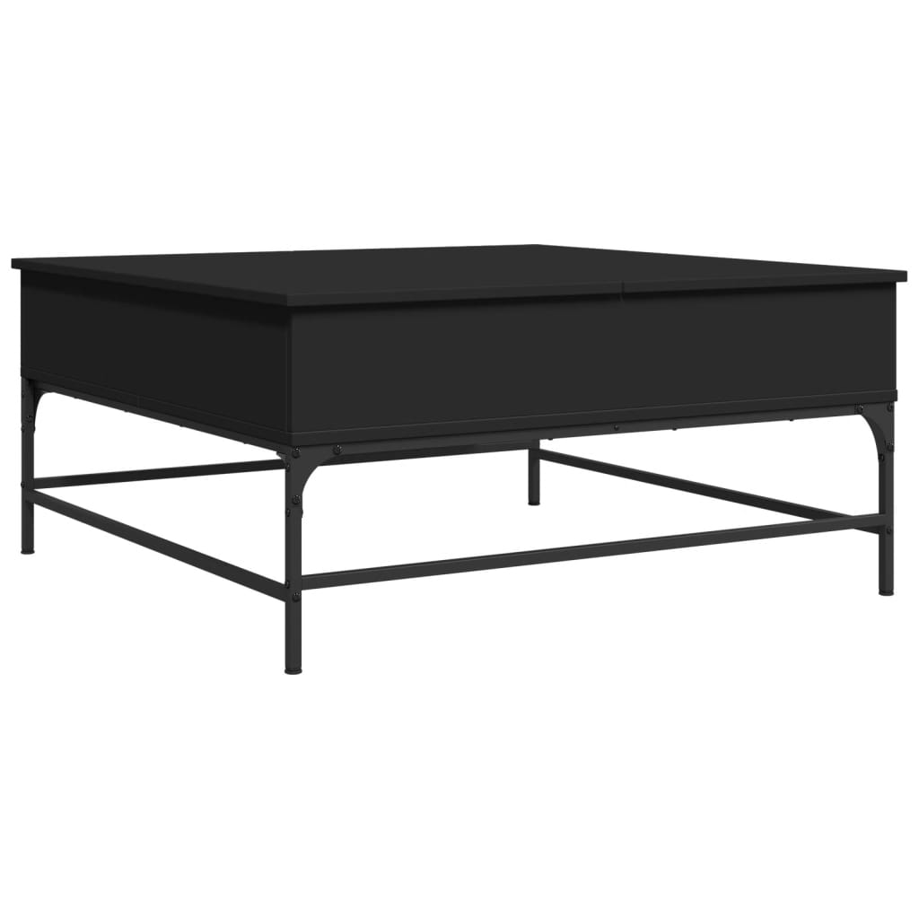 vidaXL Salontafel 95x95x45 cm bewerkt hout en metaal zwart